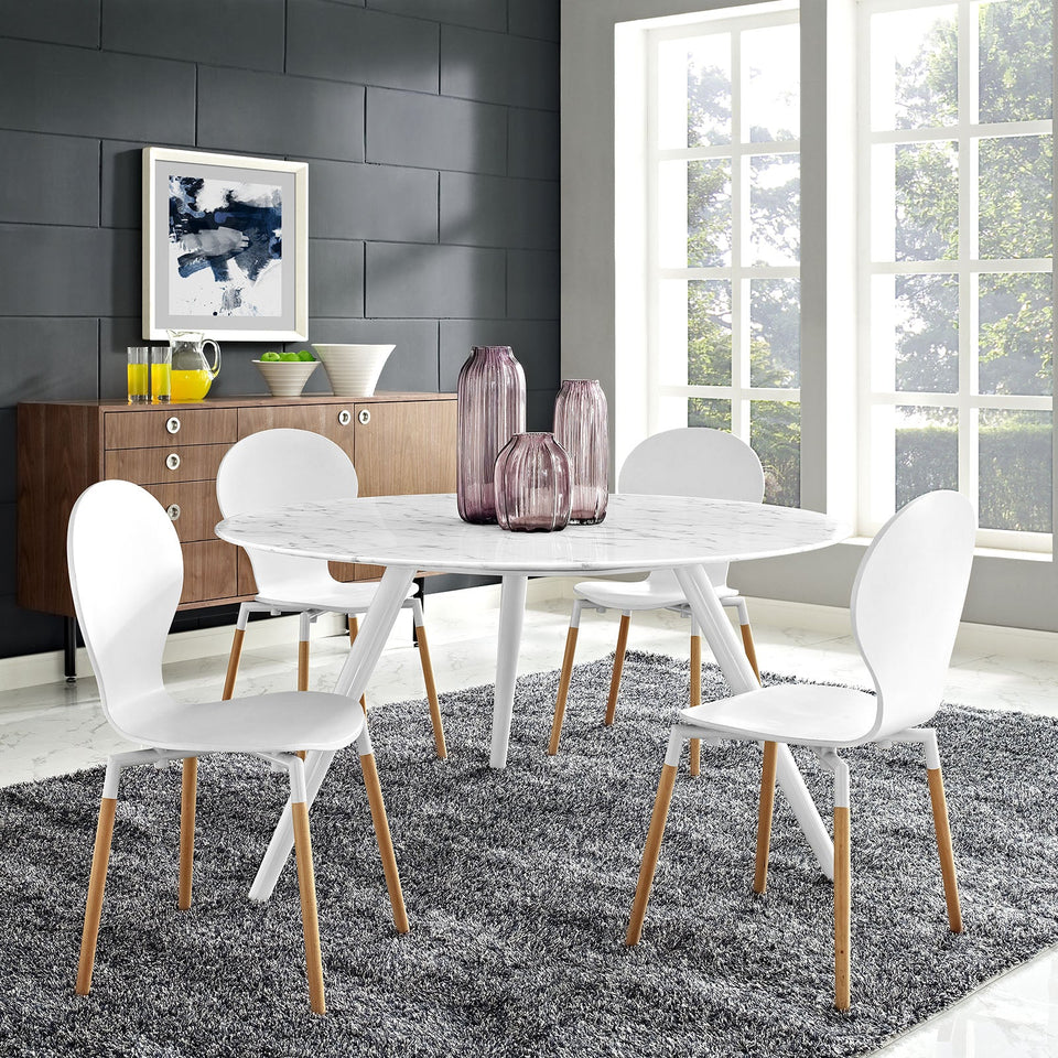 Lippa Round Artificial Marble Dining Table with Tripod Base by Modway