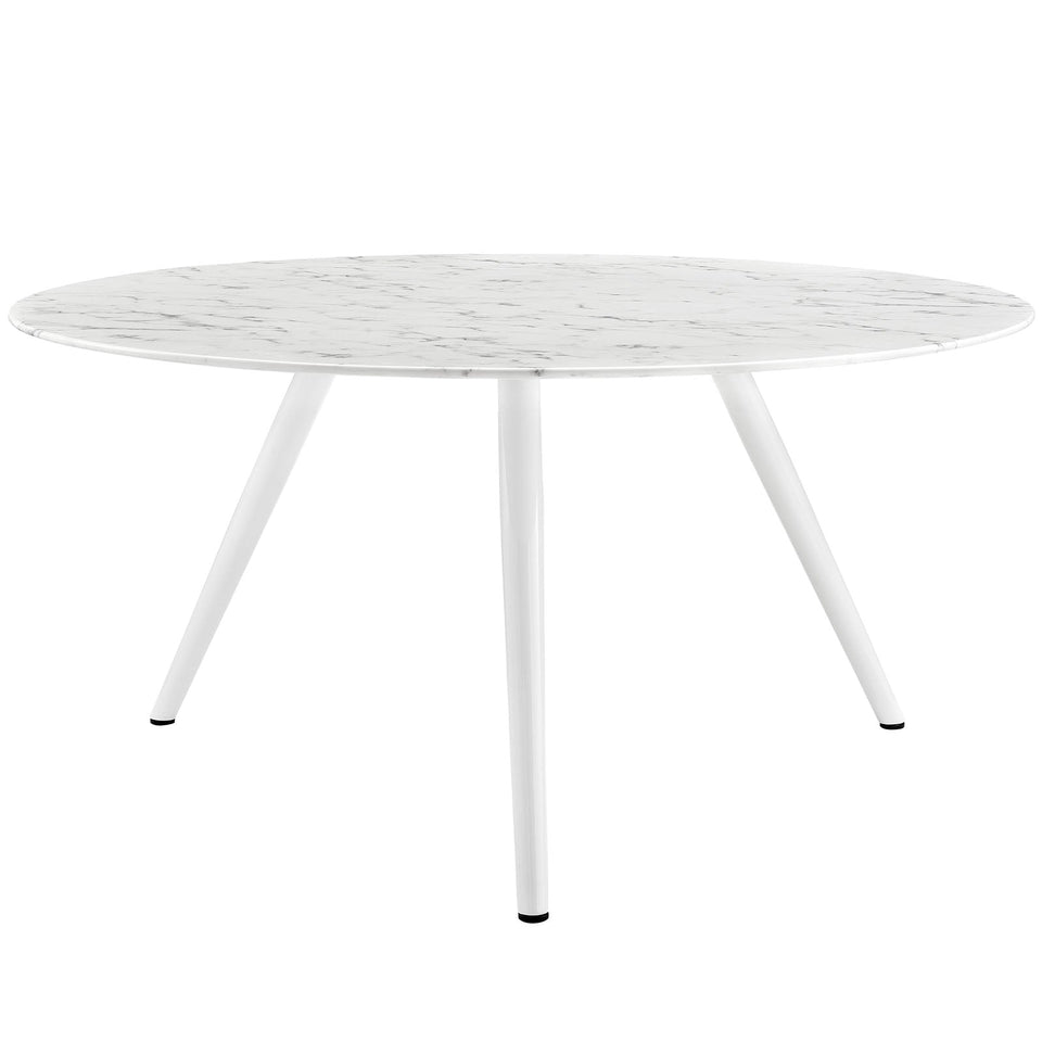 Lippa Round Artificial Marble Dining Table with Tripod Base by Modway
