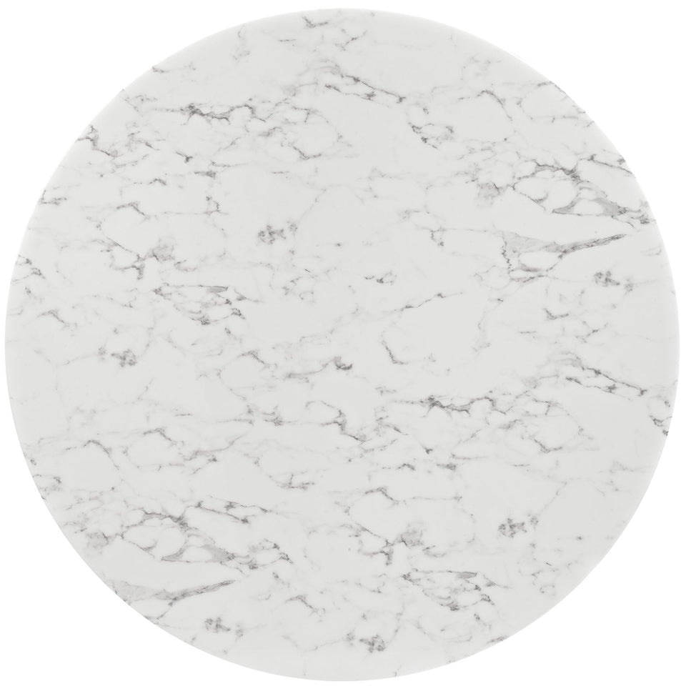Lippa Round Artificial Marble Dining Table with Tripod Base by Modway