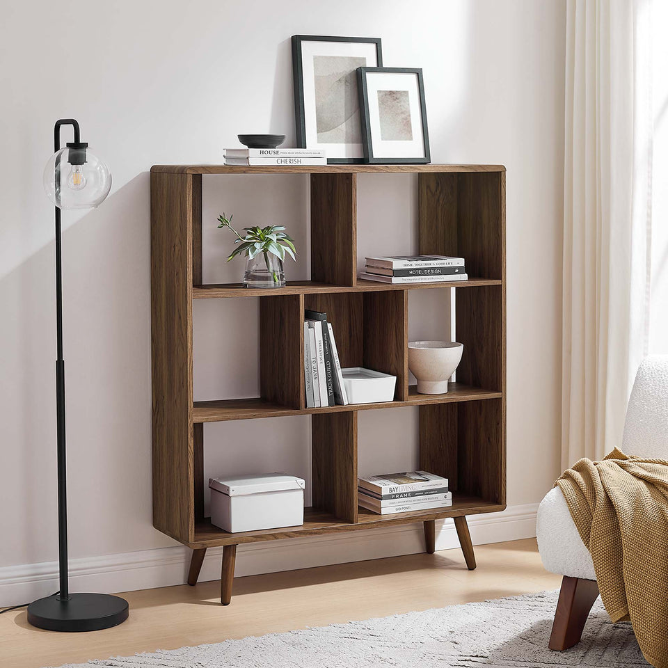 Transmit 7 Shelf Wood Grain Bookcase by Modway