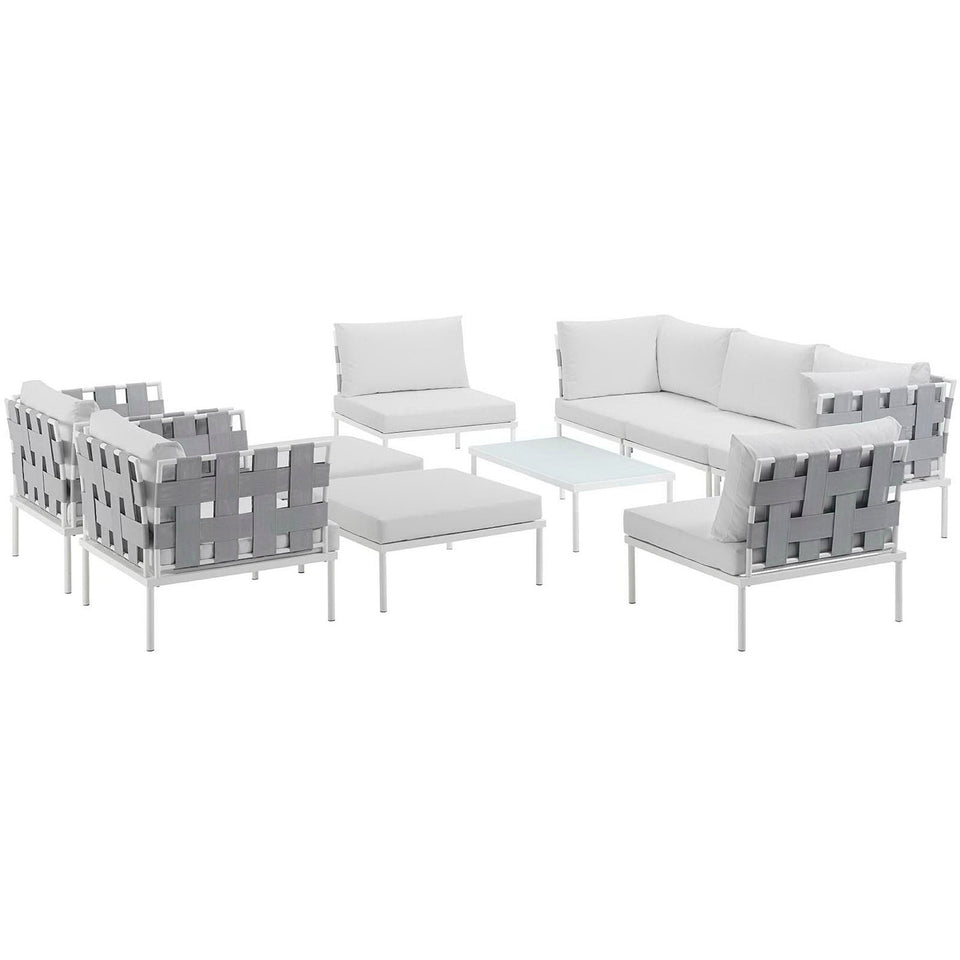 Harmony 10 Piece Outdoor Aluminum Sectional Sofa Set by Modway