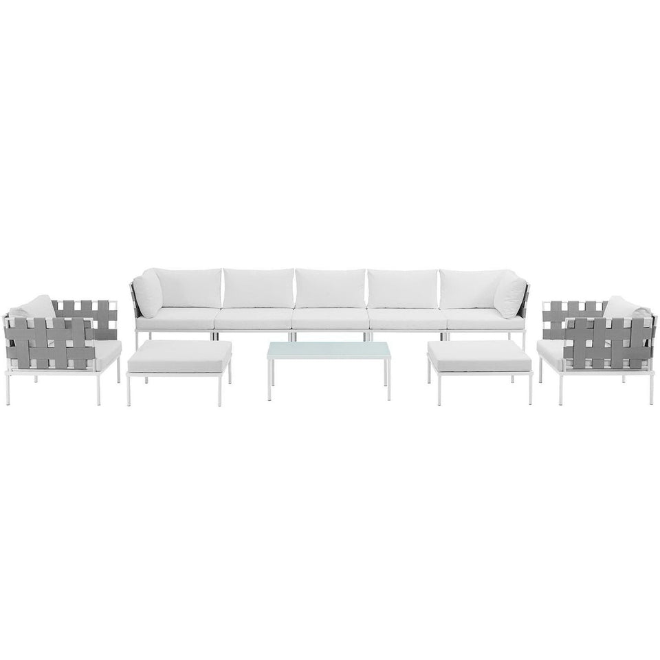 Harmony 10 Piece Outdoor Aluminum Sectional Sofa Set by Modway
