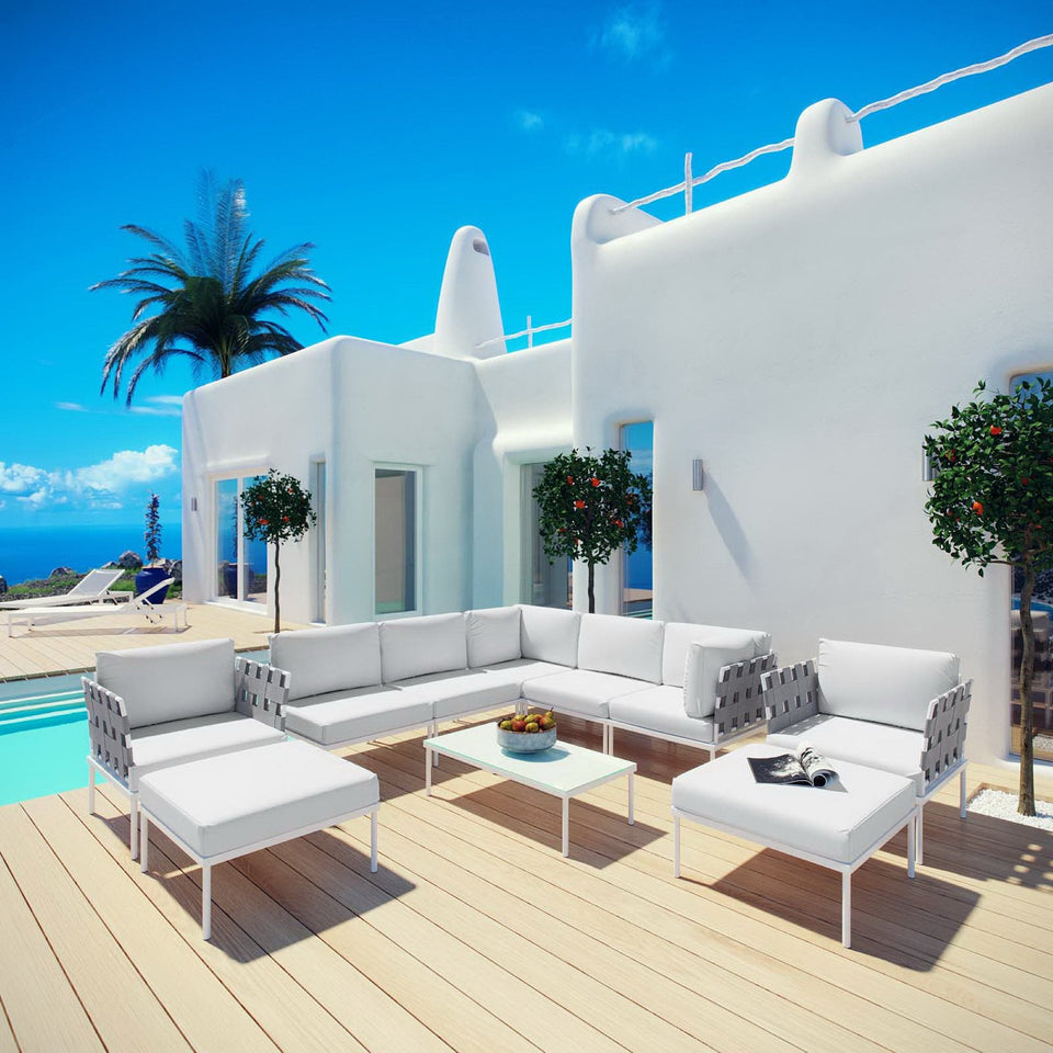 Harmony 10 Piece Outdoor Aluminum Sectional Sofa Set by Modway