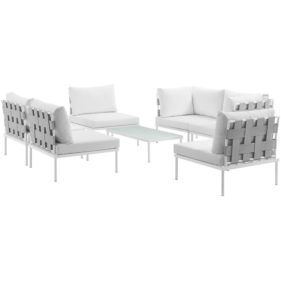 Harmony 7 Piece Outdoor Aluminum Sectional Sofa Set by Modway