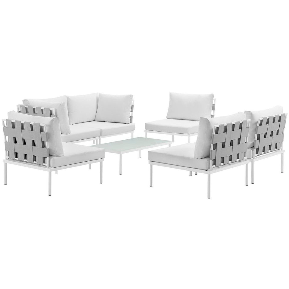 Harmony 7 Piece Outdoor Aluminum Sectional Sofa Set by Modway