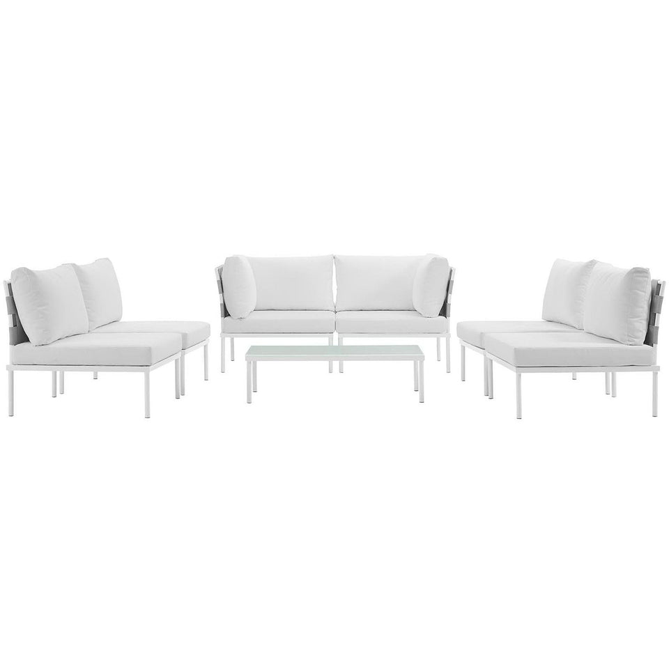 Harmony 7 Piece Outdoor Aluminum Sectional Sofa Set by Modway