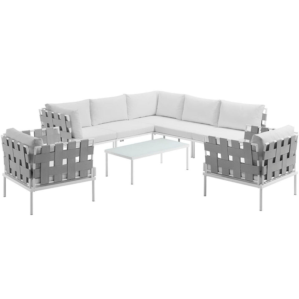 Harmony 8 Piece Outdoor Aluminum Sectional Sofa Set by Modway