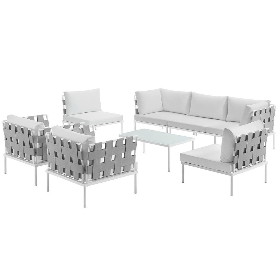 Harmony 8 Piece Outdoor Aluminum Sectional Sofa Set by Modway