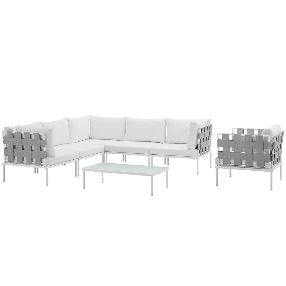 Harmony 7 Piece Outdoor Aluminum Sectional Sofa Set by Modway
