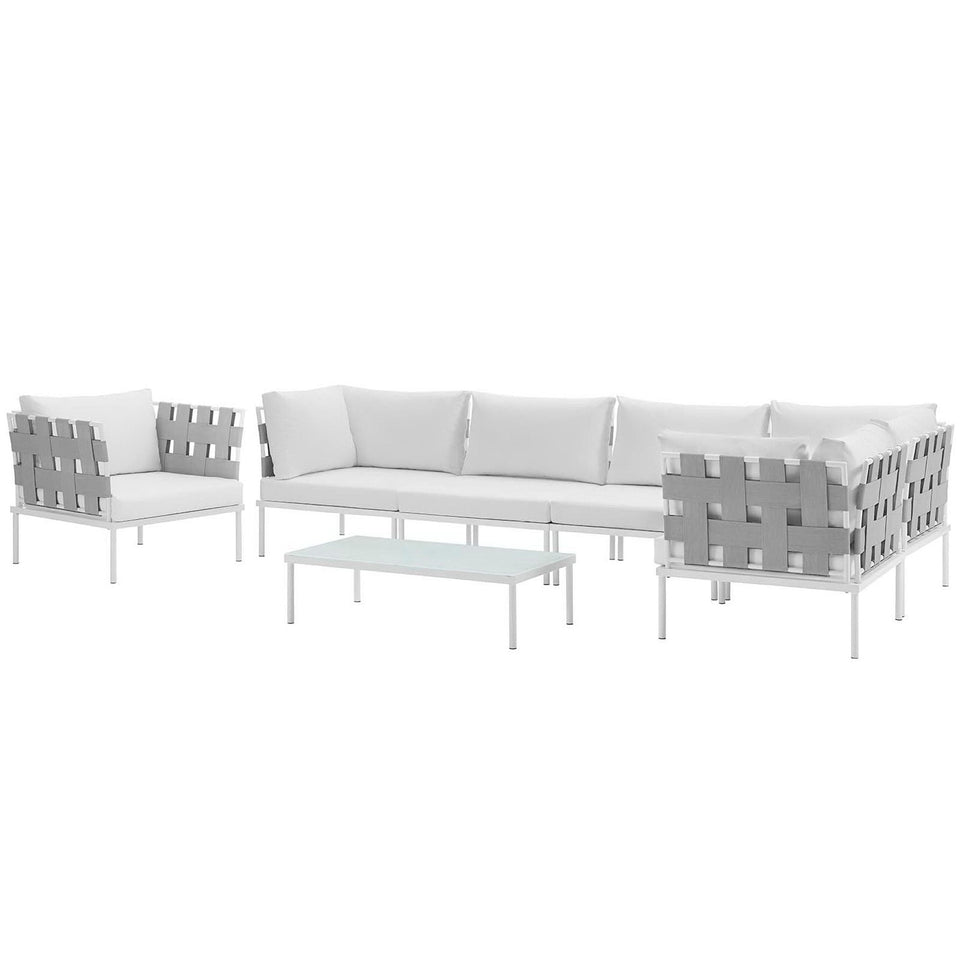 Harmony 7 Piece Outdoor Aluminum Sectional Sofa Set by Modway