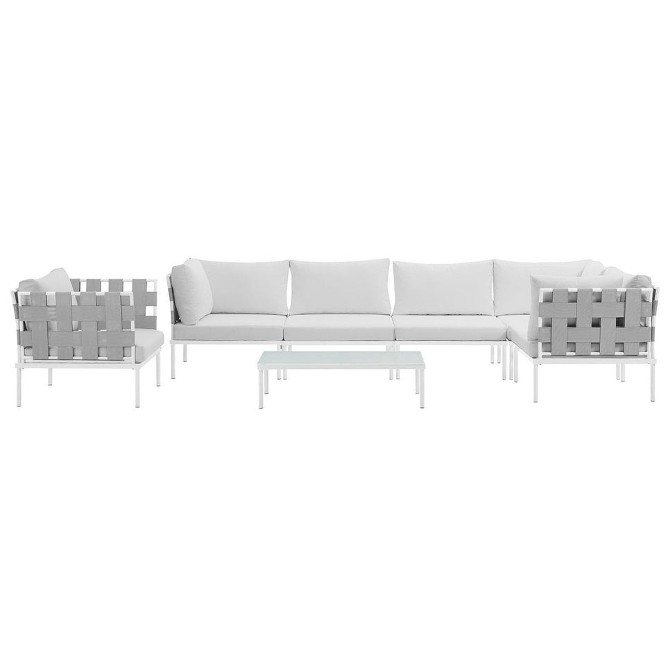 Harmony 7 Piece Outdoor Aluminum Sectional Sofa Set by Modway