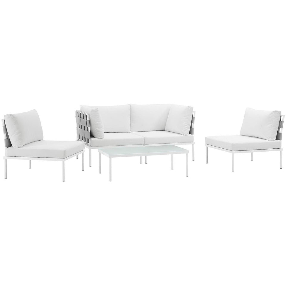 Harmony 5 Piece Outdoor Aluminum Sectional Sofa Set by Modway