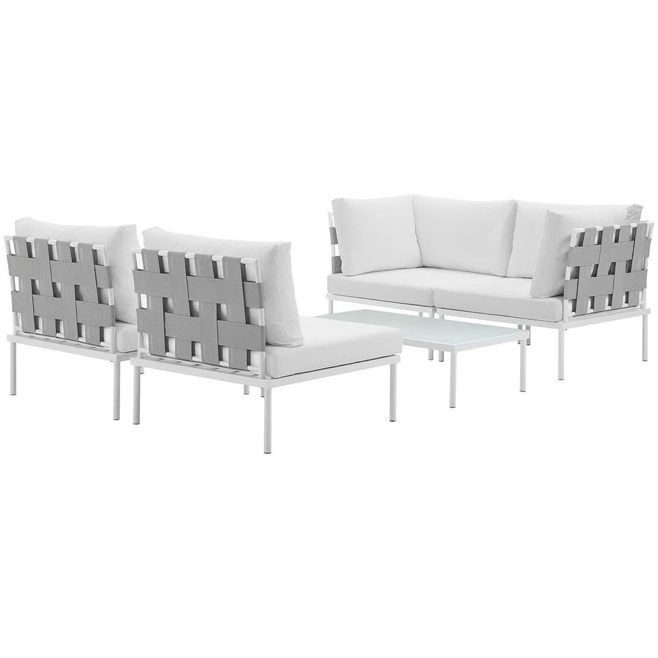 Harmony 5 Piece Outdoor Aluminum Sectional Sofa Set by Modway