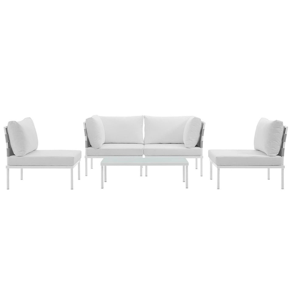 Harmony 5 Piece Outdoor Aluminum Sectional Sofa Set by Modway