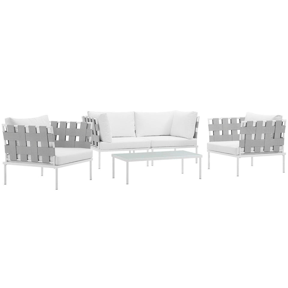 Harmony 5 Piece Outdoor Aluminum Sectional Sofa Set by Modway