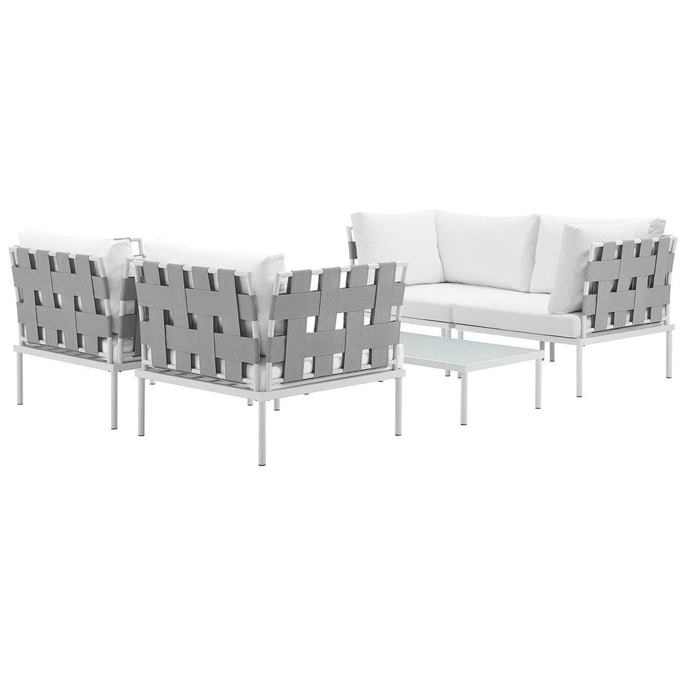 Harmony 5 Piece Outdoor Aluminum Sectional Sofa Set by Modway