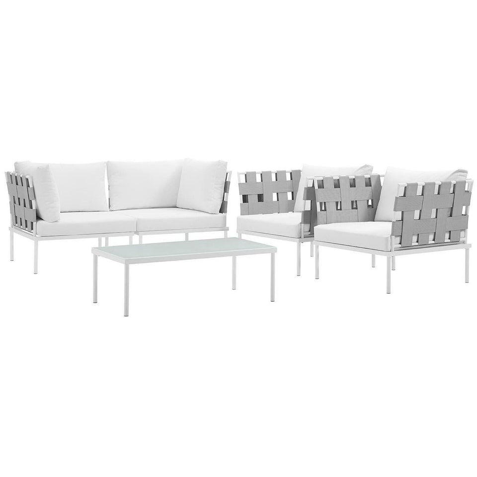Harmony 5 Piece Outdoor Aluminum Sectional Sofa Set by Modway