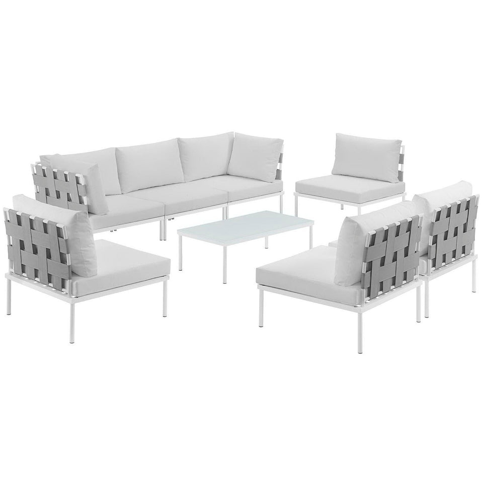 Harmony 8 Piece Outdoor Aluminum Sectional Sofa Set by Modway