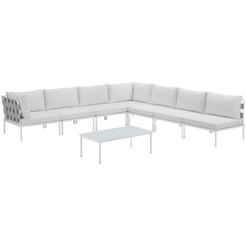 Harmony 8 Piece Outdoor Aluminum Sectional Sofa Set by Modway