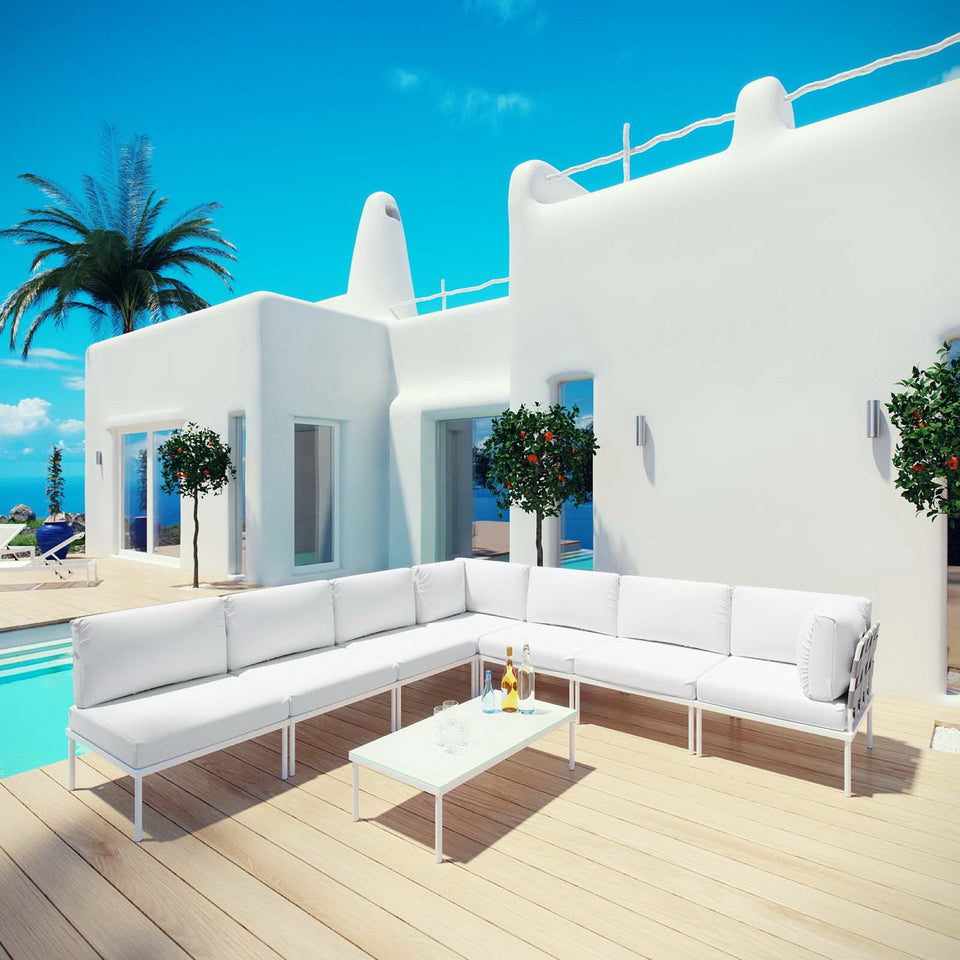 Harmony 8 Piece Outdoor Aluminum Sectional Sofa Set by Modway