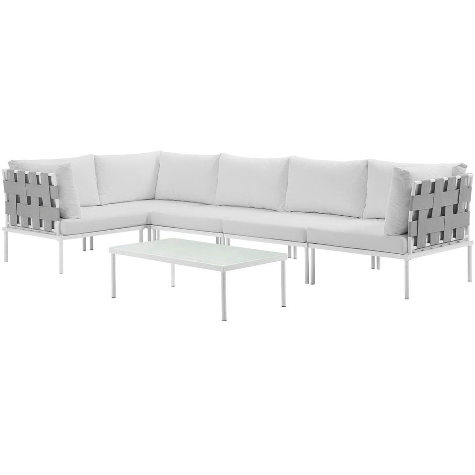 Harmony 6 Piece Outdoor Aluminum Sectional Sofa Set by Modway