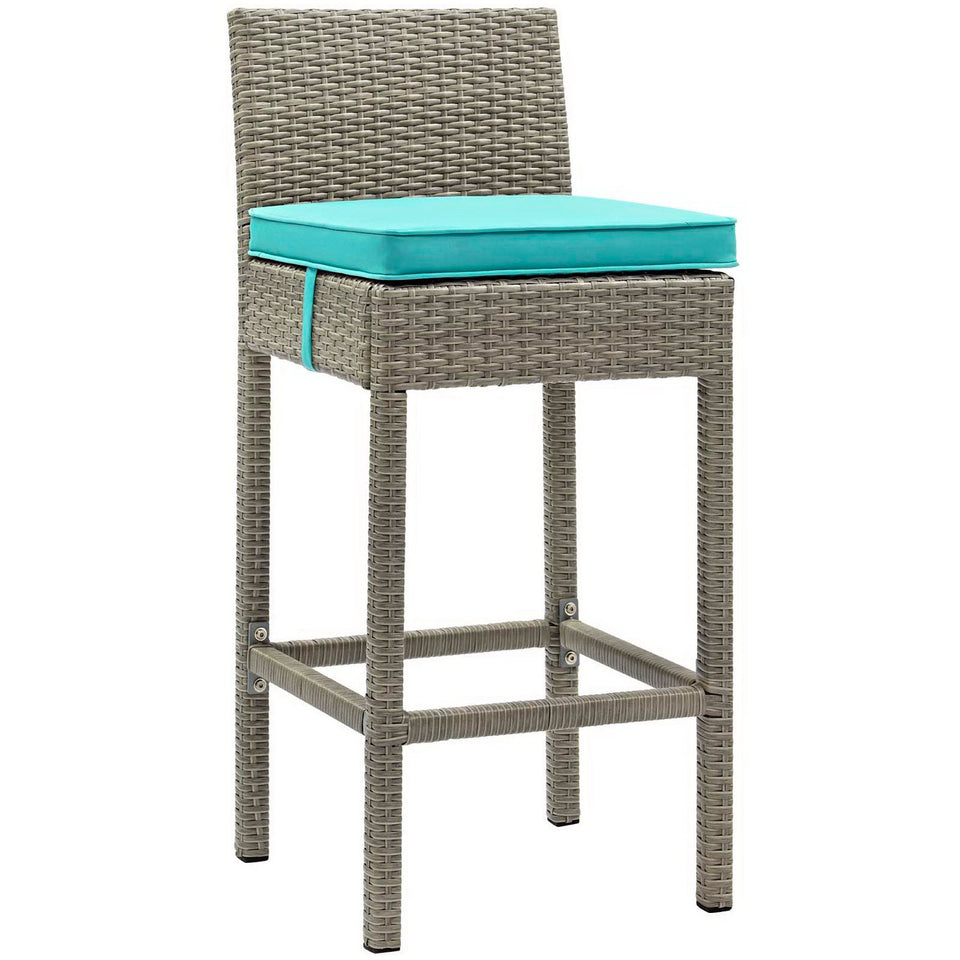 Conduit Outdoor Wicker Rattan Bar Stool by Modway