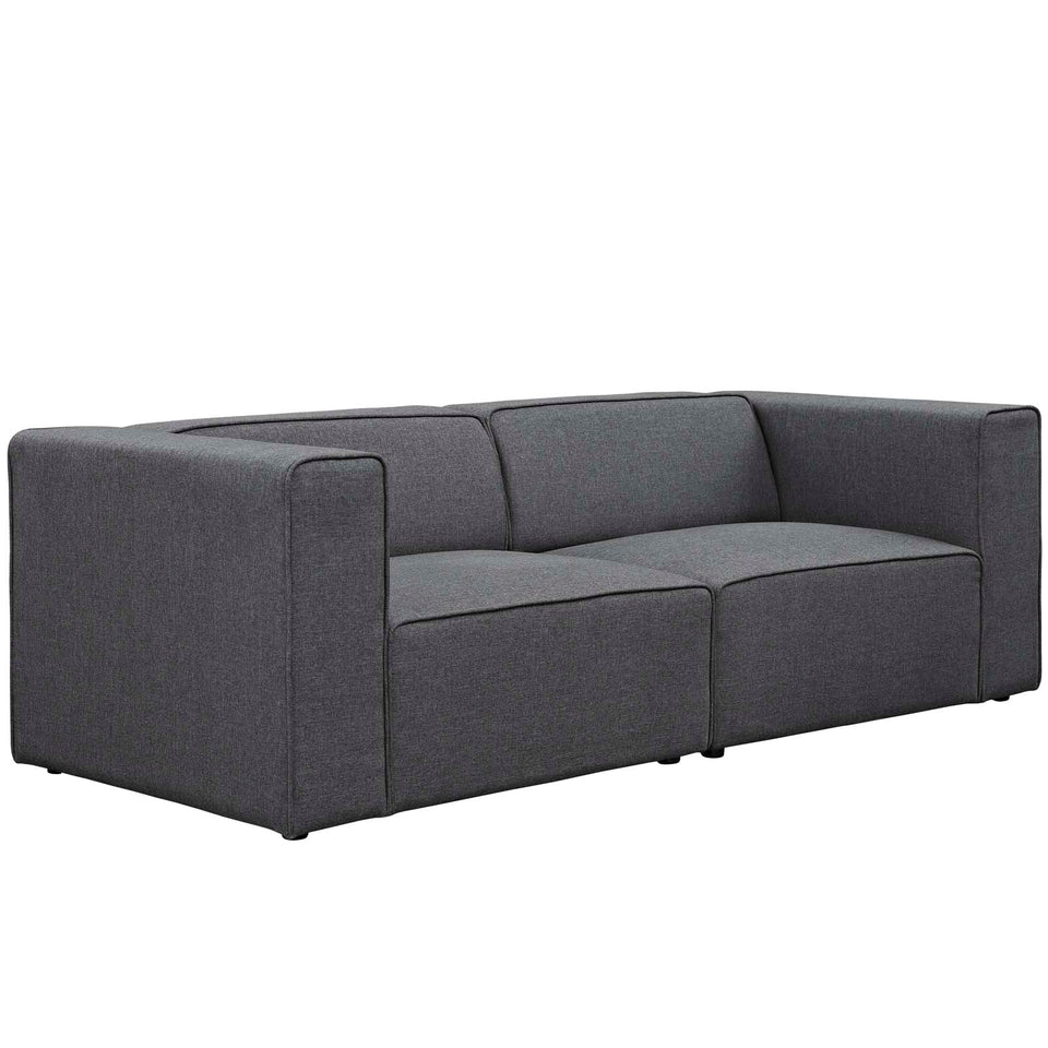 Mingle 2 Piece Upholstered Fabric Sectional Sofa Set by Modway