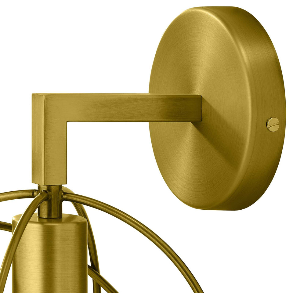 Perimeter Brass Wall Sconce Light Fixture by Modway