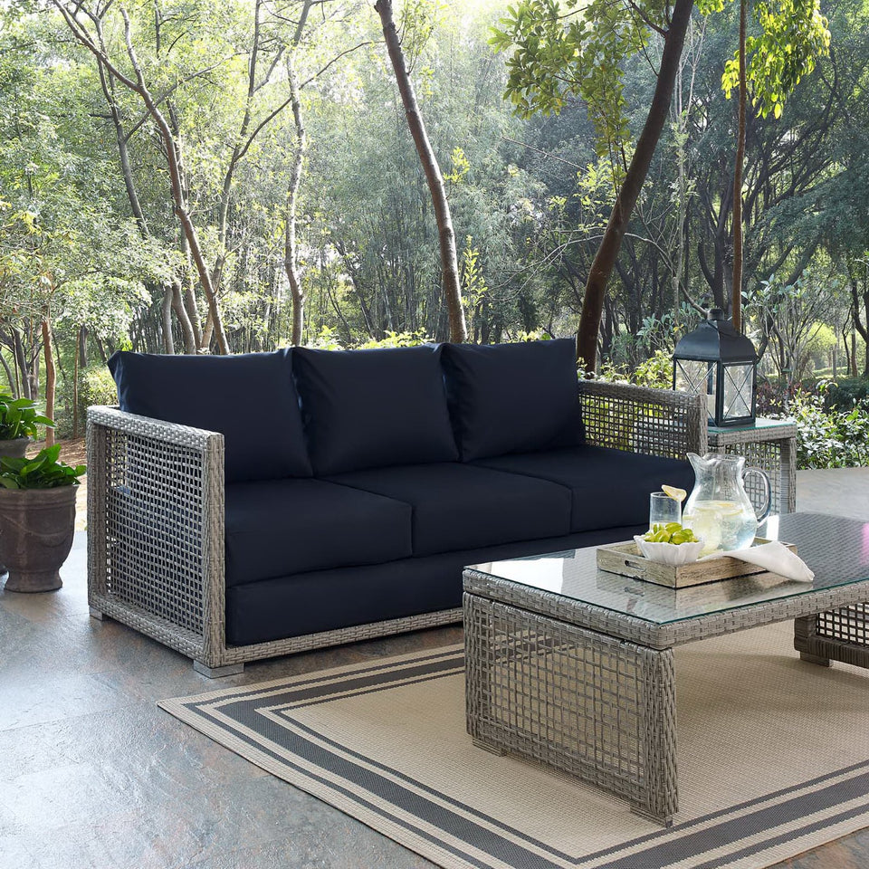 Aura Outdoor Patio Wicker Rattan Sofa by Modway