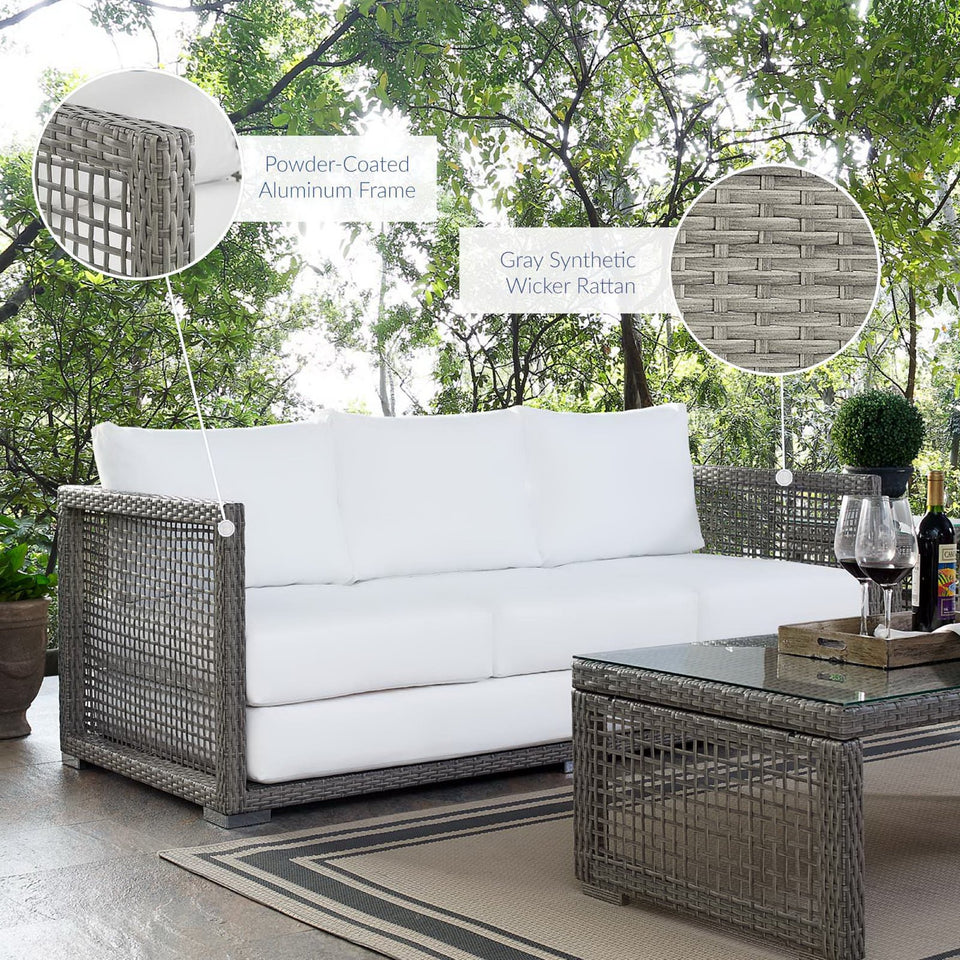 Aura Outdoor Patio Wicker Rattan Sofa by Modway