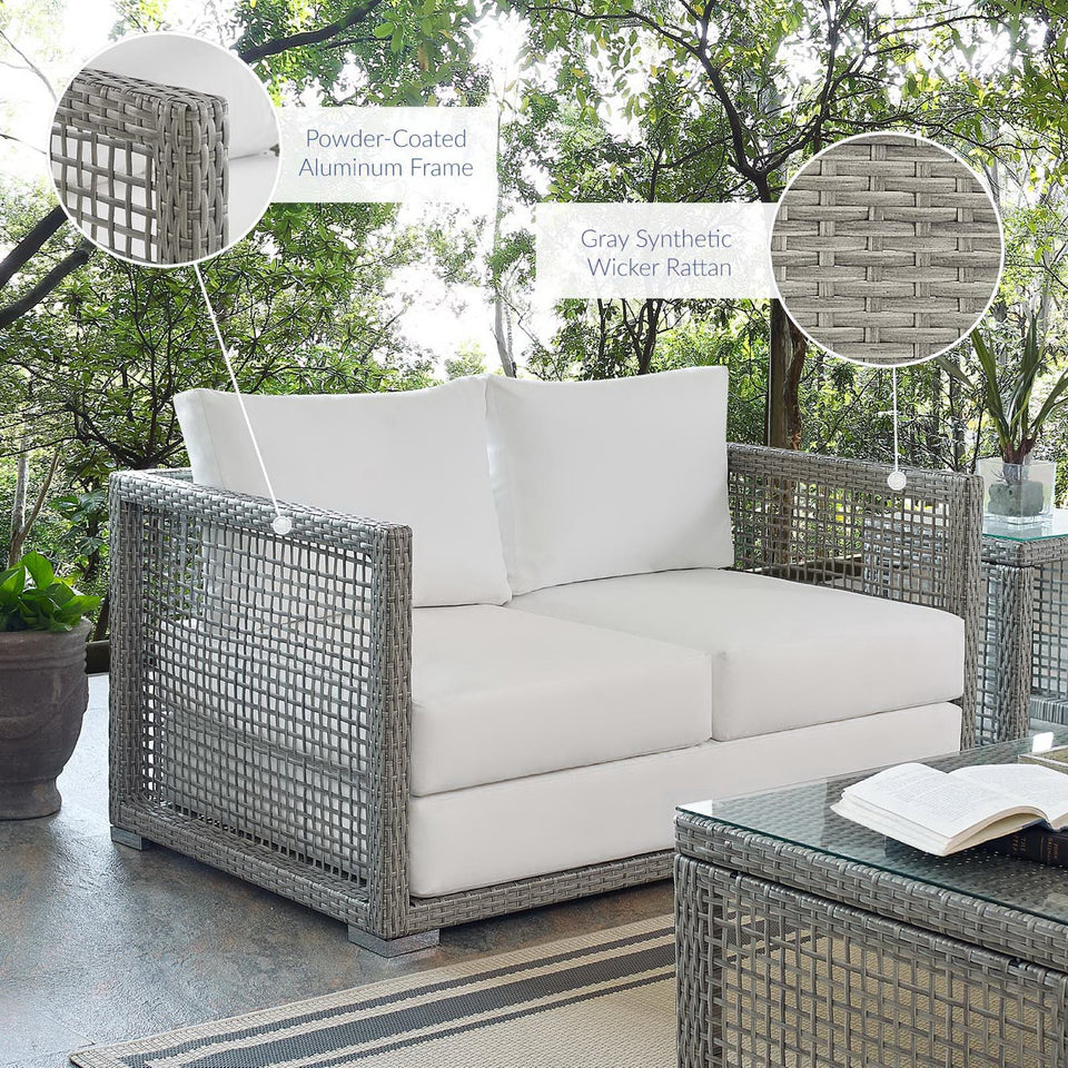 Aura Outdoor Patio Wicker Rattan Loveseat by Modway
