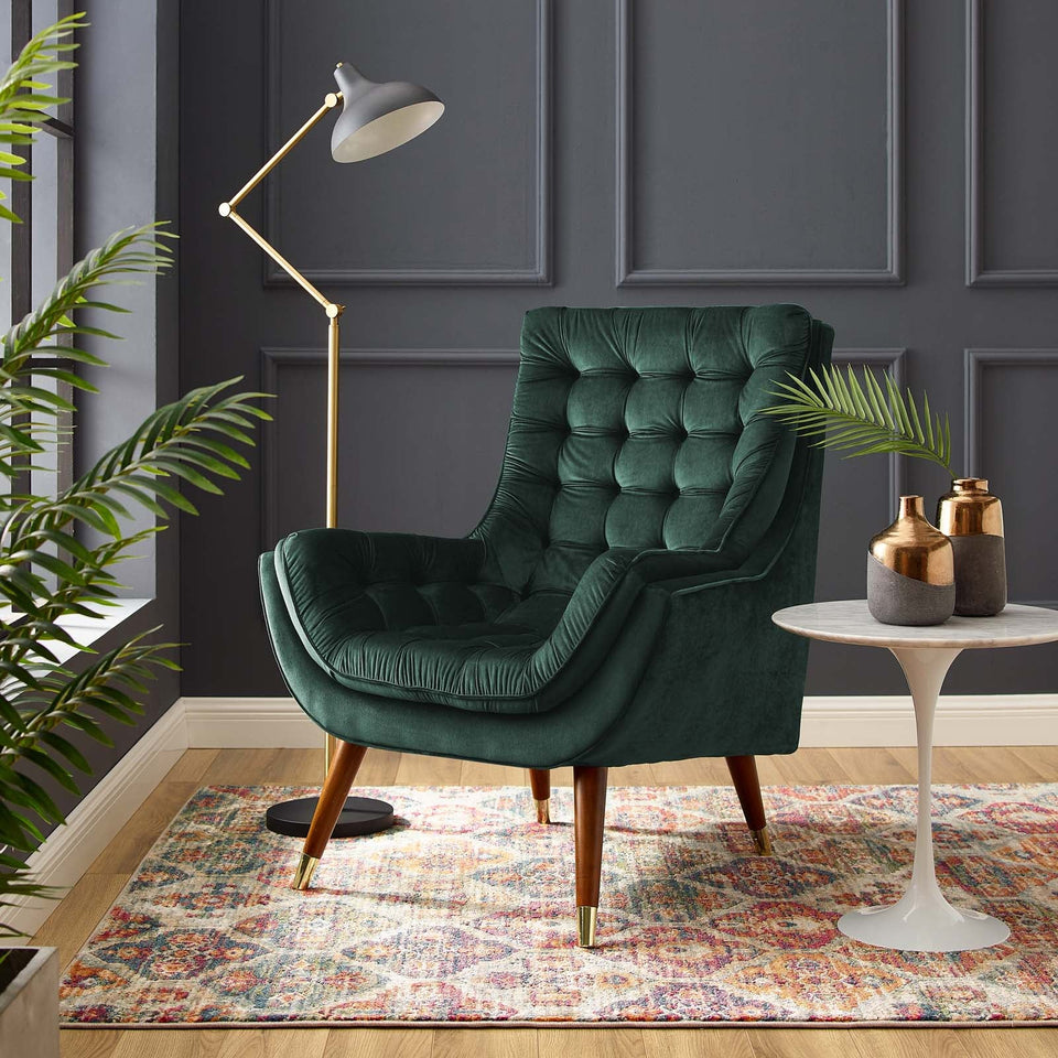 Suggest Button Tufted Performance Velvet Lounge Chair by Modway