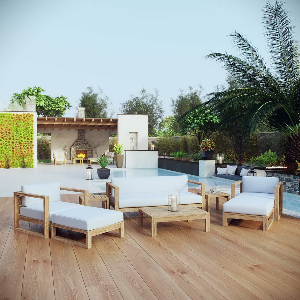 Upland 8 Piece Outdoor Patio Teak Set by Modway