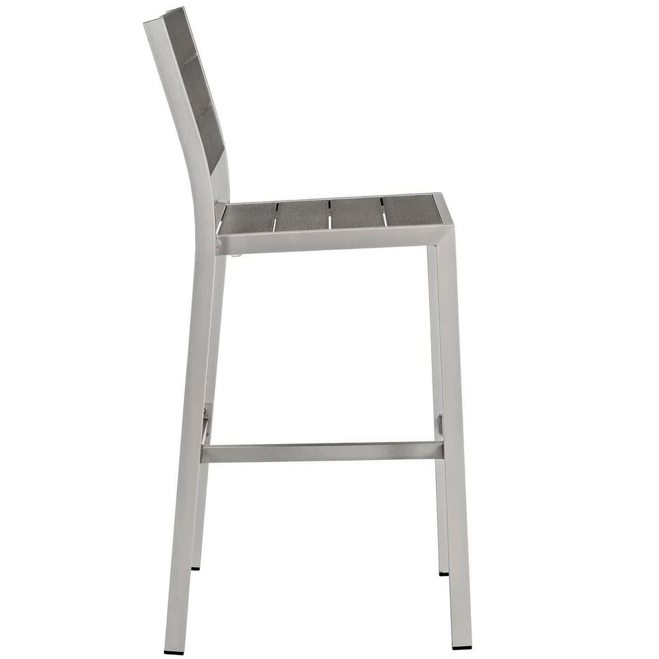 Shore Outdoor Patio Aluminum Armless Bar Stool Set of 2 by Modway