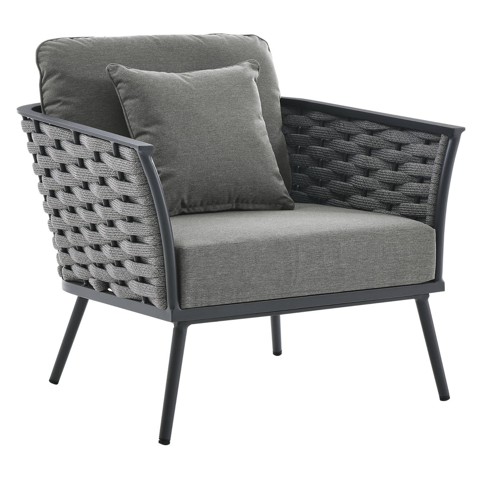 Stance 3 Piece Outdoor Patio Aluminum Sectional Sofa Set by Modway