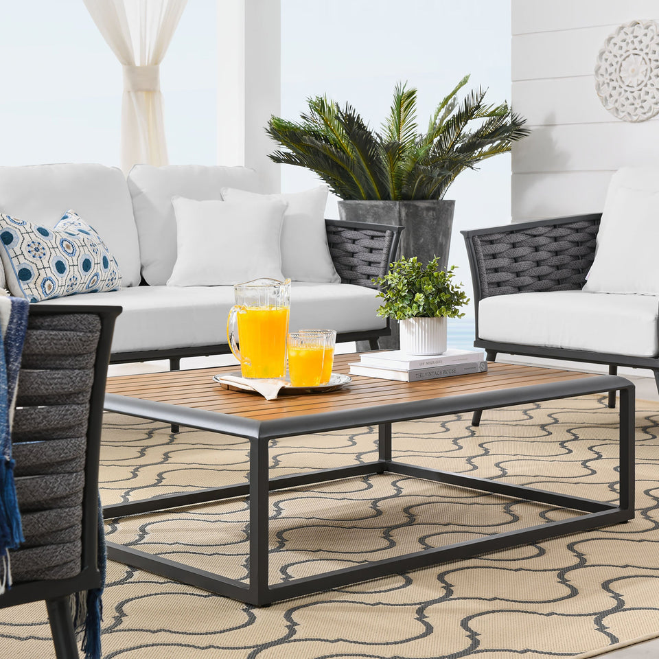 Stance 6 Piece Outdoor Patio Aluminum Sectional Sofa Set by Modway