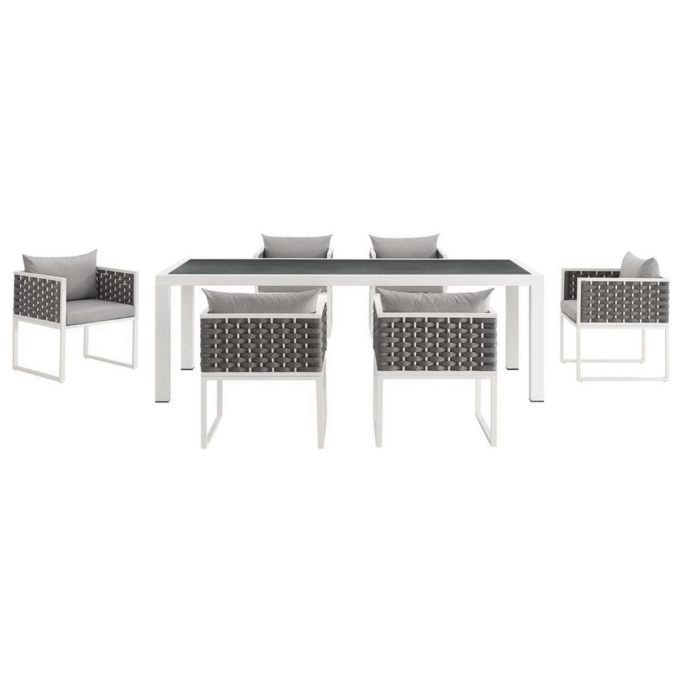 Stance 7 Piece Outdoor Patio Aluminum Dining Set by Modway
