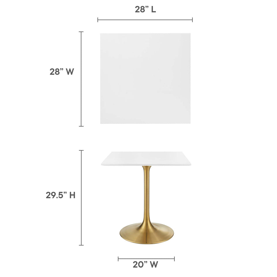 Lippa 28" Square Wood Dining Table by Modway