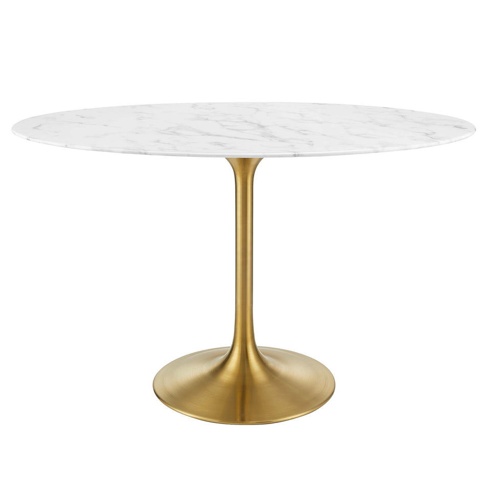 Lippa 48" Oval Faux Marble Dining Table by Modway