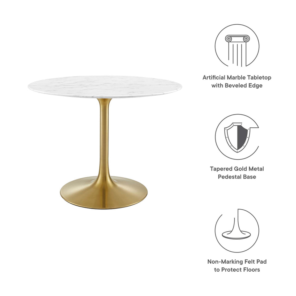 Lippa 40" Round Faux Marble Dining Table by Modway