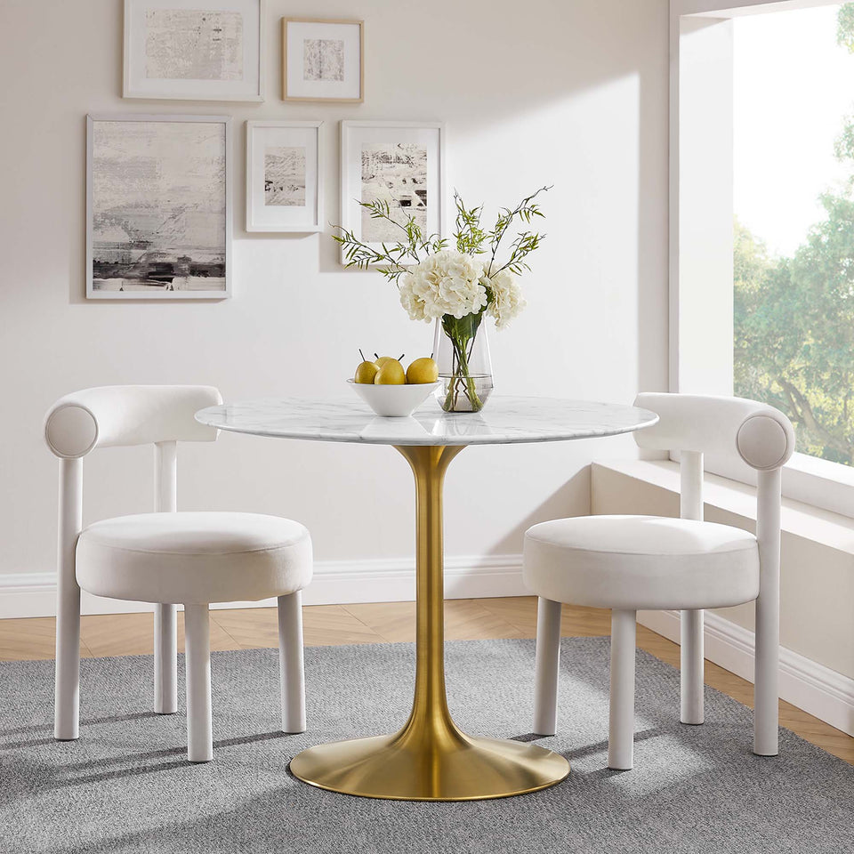 Lippa 40" Round Faux Marble Dining Table by Modway