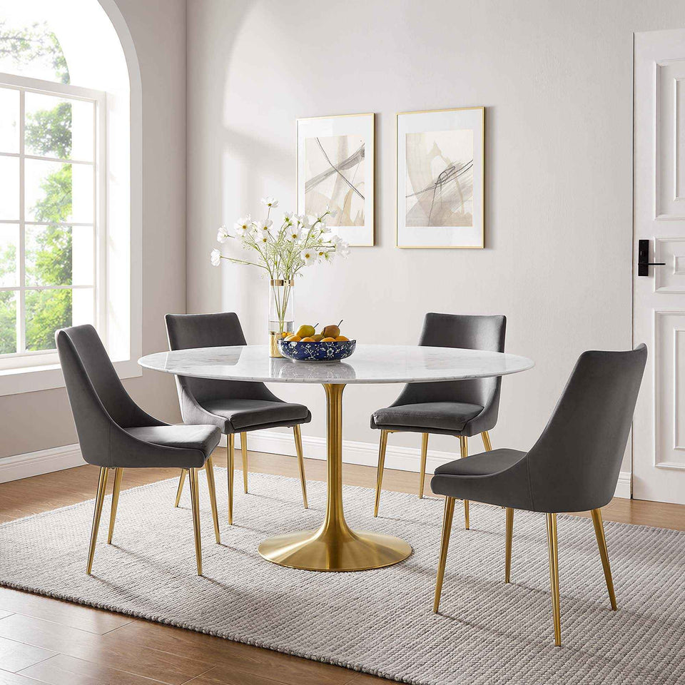 Lippa 60" Round Faux Marble Dining Table by Modway