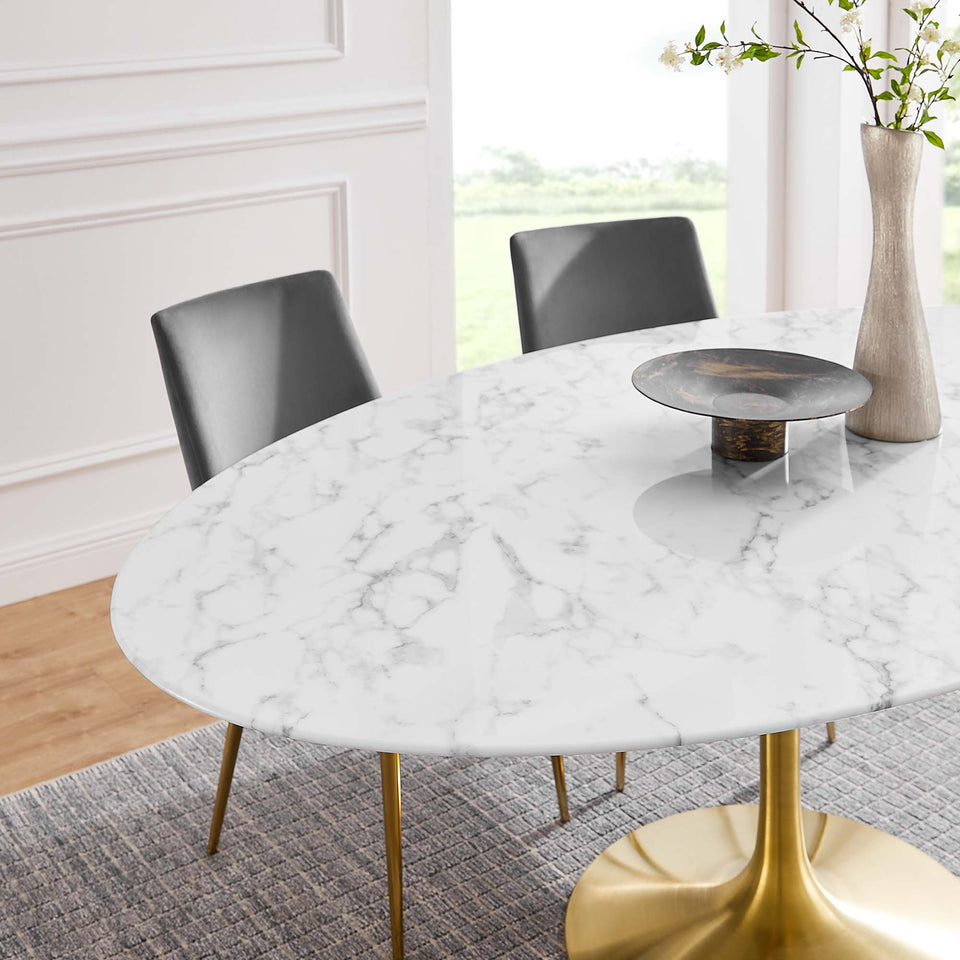 Lippa 78" Oval Faux Marble Dining Table by Modway