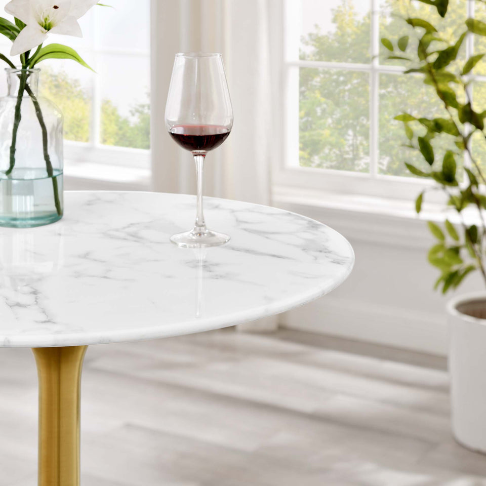 Lippa 28" Round Faux Marble Bar Table by Modway