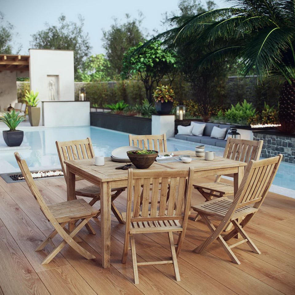 Marina 7 Piece Outdoor Patio Teak Dining Set by Modway