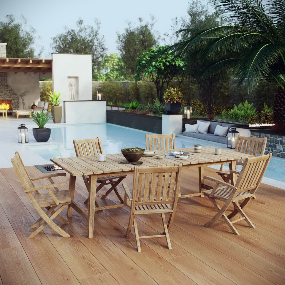 Marina 7 Piece Outdoor Patio Teak Dining Set by Modway
