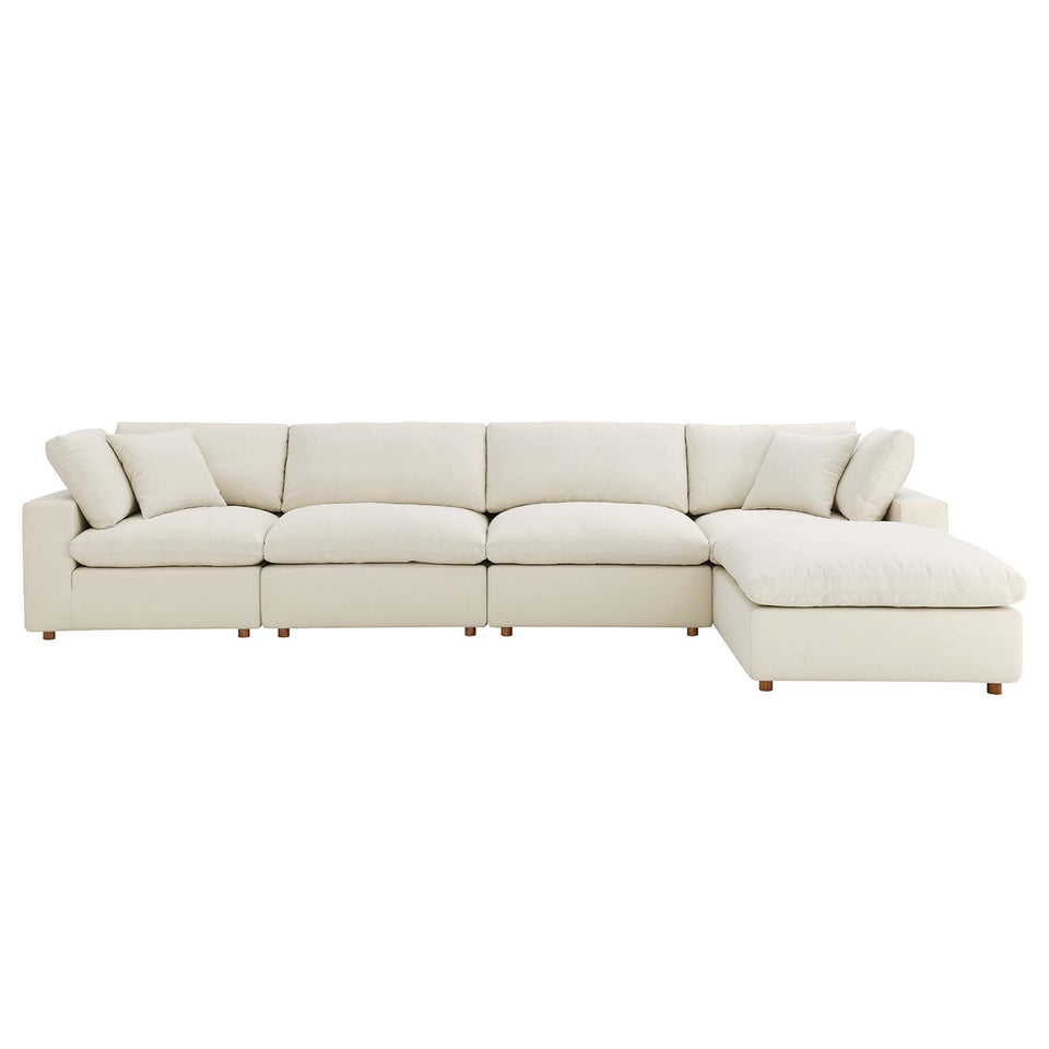 Commix 5 Piece Down Filled Overstuffed Sectional Sofa Set by Modway