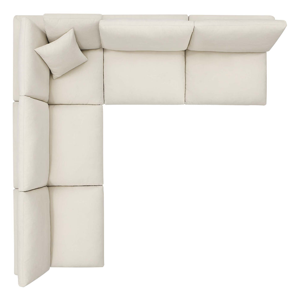 Commix 5-Piece Down Filled Overstuffed Armless Sectional Sofa by Modway