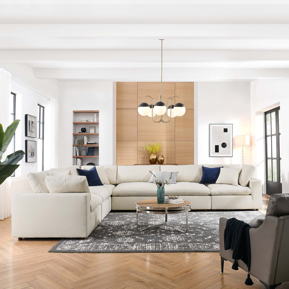 Commix 6 Piece Down Filled Overstuffed Sectional Sofa Set by Modway
