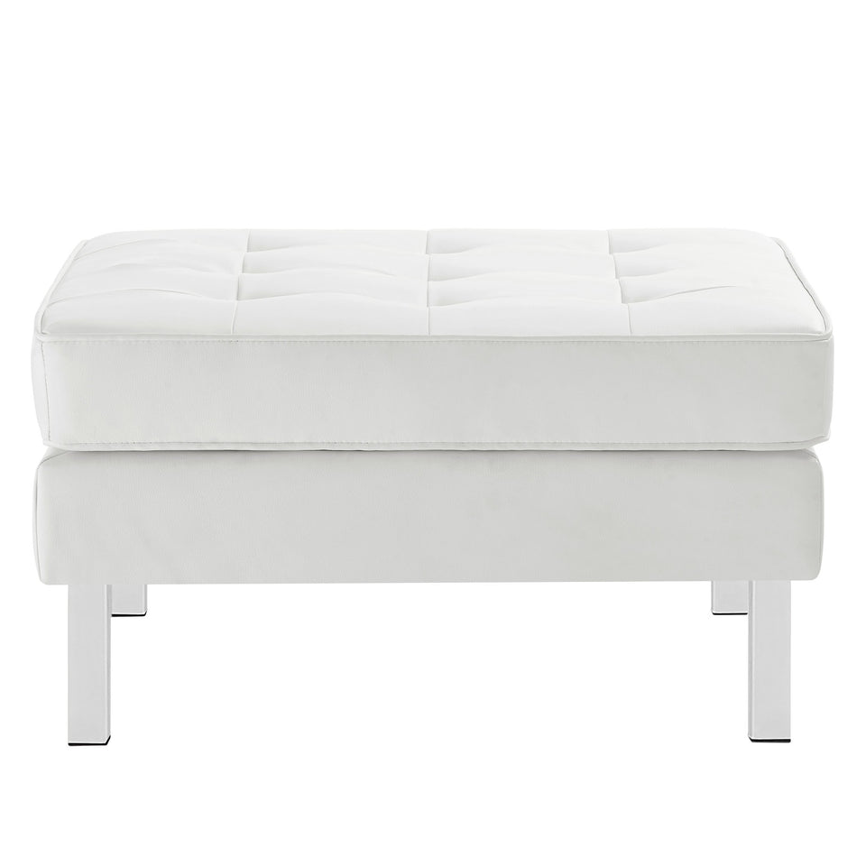Loft Tufted Vegan Leather Ottoman by Modway